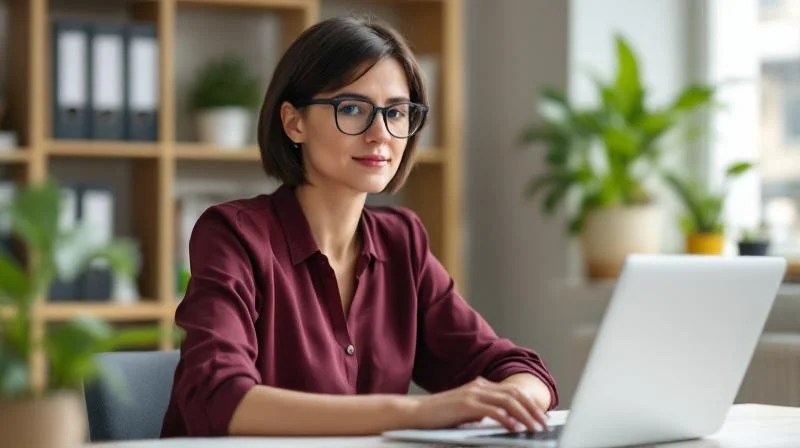 Frau bei Online-Fortbildung am Laptop in Hagen